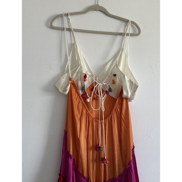 Brand New By Anthropologie Rainbow Tiered V-Neck Maxi Dress Size 1X Bohemian - Picture 6 of 8
